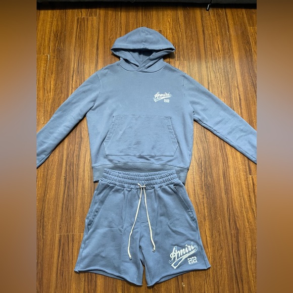 Mike Amiri 22 Distressed Hoodie&Shorts Set - Picture 1 of 11